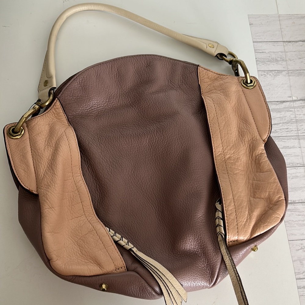 ORyany 2 tone leather hobo / crossbody bag